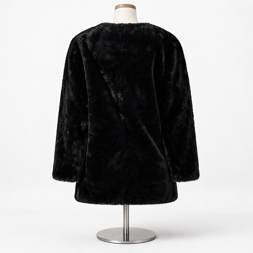 Proenza Schouler Penelope Faux Fur Coat White Label Women's Size Medium Black - Picture 2 of 9